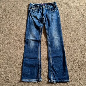 Rock and Roll Cowgirl Jeans 28x34, Style WD-5537, 7” Rise